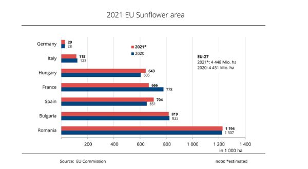 歐盟委員會預測穩定向日葵麵積為2021豐收